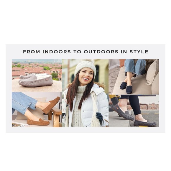 Parfeying Women's Sheepskin Moccasin Slippers -NEW - Picture 8 of 8